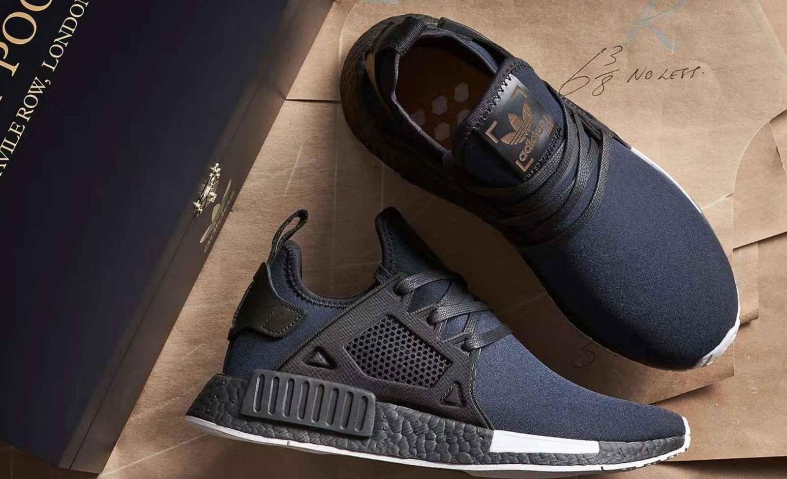 Adidas NMD trainers made from Henry Poole suiting fabric.